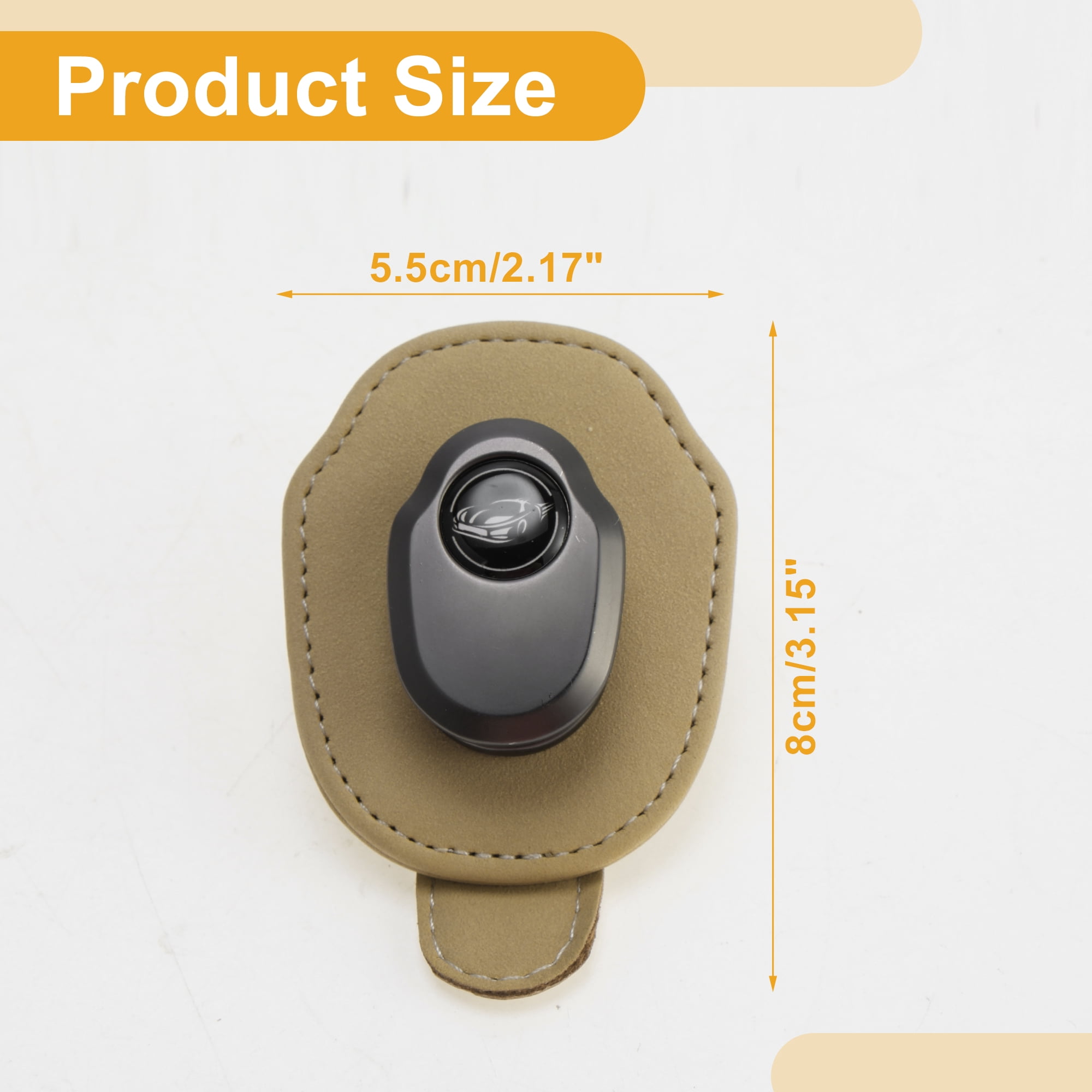 Unique Bargains Car Sunglasses Clip Universal Sun Visor Holder for Car Suede Metal Khaki