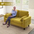 thumbnail image 5 of Kinsuite Loveseat Sofa Chair - 56" Modern Accent Chairs with Arms & Cushions, Office Couch with Side Pocket, Comfy Couches for Living Room Waiting Room Office Apartment, Mustard, 5 of 10