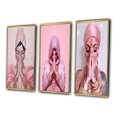 thumbnail image 3 of Designart "Namaste Mudra Retro Glamour and Spirituality II" Hinduisim Framed Wall Art Set Of 3 - Pink Traditional Frame Gallery Wall Set For Home Decor, 3 of 6