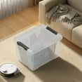 thumbnail image 6 of Lesbin 4-Pack 50 L Clear Plastic Storage Bin, Large Clear Latch Box with Wheels, 6 of 7