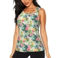 thumbnail image 1 of Fotbe Tropical Flowers Blusas Sin Mangas para Mujer – Estilo Casual, Corte Suelto, Slim-Fit, Cuello Redondo Deportivo, Tops de Verano para Gimnasio y Yoga-Small, 1 of 1