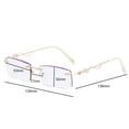 thumbnail image 2 of Women's Ultra-light Rimless Red Reading Glasses 2.5 Sunglasses Blue Light Blocking Presbyopic Glasses Gradient Pink Rectangle Readers +2.50, 2 of 5