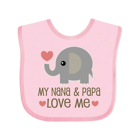 

Inktastic My Nana and Papa Love Me Gift Baby Boy or Baby Girl Bib