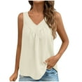 thumbnail image 1 of Timegard Summer Tops for Women Ruched Round Neck Sleeveless Tee Solid Color Tank Top Casual Fashion, 1 of 7