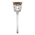 thumbnail image 3 of Clara Pucci 14K White Gold Solid Gold Champagne Three-Stone Anniversary Ring for Women - 3 cttw Asscher Cut, 3 of 8