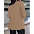 thumbnail image 4 of Womens Long Sleeve Blazer Business Casual Open Front Work Office Suit Jackets Khaki S, 4 of 6