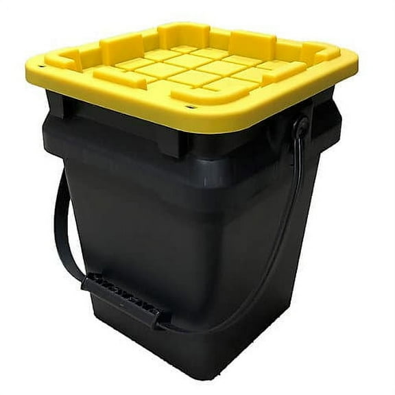 Centrex 5GTBXBKTBY Tough Box Black 5 Gallon Bucket with Yellow Lid