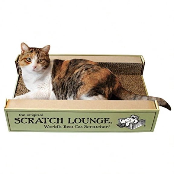 Cardboard Cat Scratcher Lounger For Large Cats XL 13x22 With Reversible Floor Catnip Heavy Duty Durable Bed Lasts 10x Longer Than Conventional Scratchers