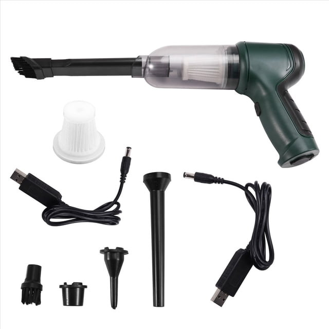 Mini Aspiradora de Mano Inalámbrica para Coche, Portátil, Recargable, con Extractor de Polvo, Color Verde