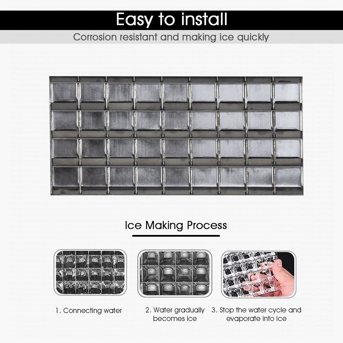 Costway Built-In Stainless Steel Commercial 110Lbs/24H Ice Maker Portable Ice Machine