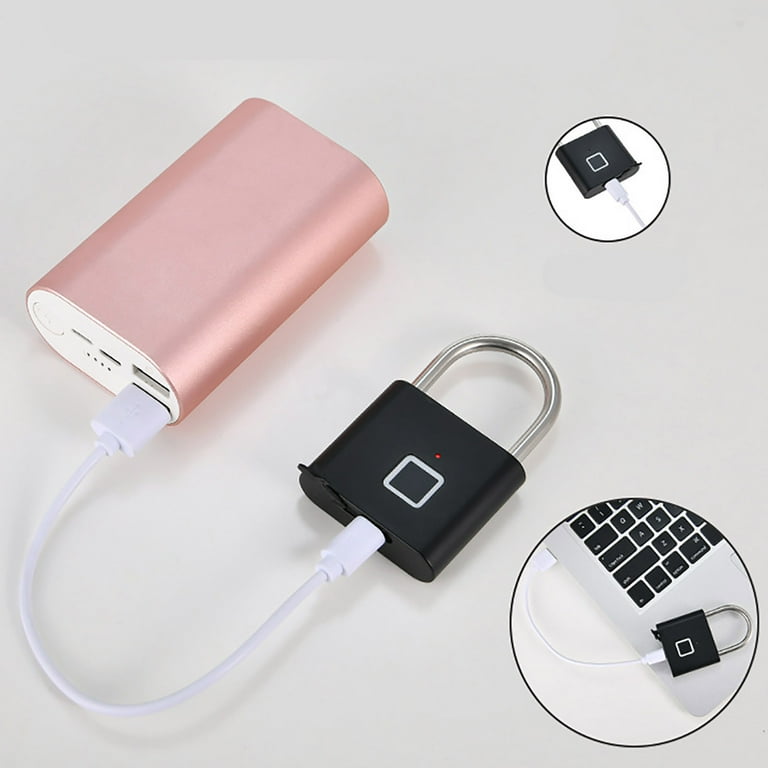 Fingerprint Padlock Digital Lock Keyless USB Rechargeable