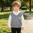 thumbnail image 2 of WXFAZCVU Boys Shirts Lapel Button Down Long Sleeve Pullover Fall Clothes Daily School Wear Size 12-18 Months, 2 of 4