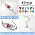 thumbnail image 4 of Pulsera de tobillo de plata esterlina Silvora con piedra de nacimiento de corazón de abril, 4 of 8