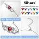 thumbnail image 4 of Pulsera de tobillo de plata esterlina Silvora con piedra de nacimiento de corazón de abril, 4 of 8