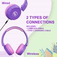 thumbnail image 6 of Contixo Kids Bluetooth Headphones, Wireless & Wired, Built-In Mic, Foldable, Adjustable Headband, iPhone, iPad, Android & Gaming Devices - Purple/Pink, 6 of 8