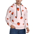 thumbnail image 2 of Kdxio Strawberry Print Mens Casual Hooded Collar Drawstring Hoodies Pullover Sweatshirts Casual Long Sleeve Shirts-3X-Large, 2 of 7