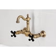 thumbnail image 3 of Kingston Brass KS2443PKX Duchess Double-Handle Wall-Mount Bridge Kitchen Faucet, Antique Brass, 3 of 7