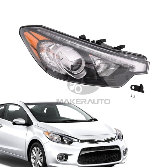 Headlamp Passenger Right Side Fits For Kia Forte Forte5 2014-2016 With Bulb & LED
