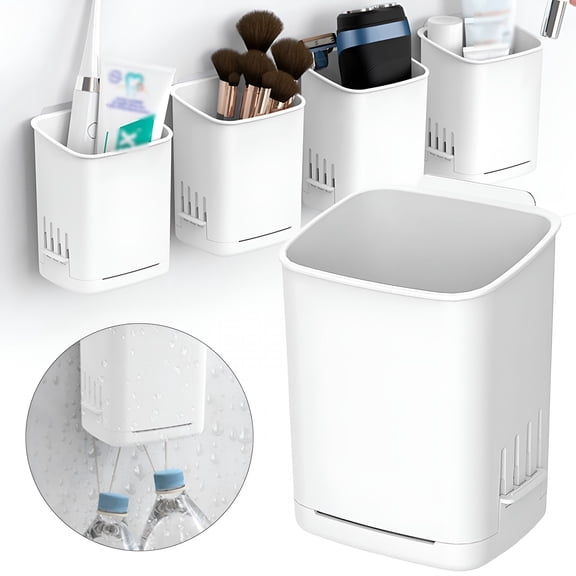 BPPEG Wall Mounted Toothbrush Holders,Suction Cup Toothbrush and Toothpaste Holder,No Drilling Bathroom Toothbrush Holders,Removable Toothbrush Hanger for Toothpaste,Comb,Facial Cleanser