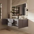 thumbnail image 4 of Lexora Home Geneva 72" Carrara Marble Top Double Vanity with Sinks in Dark Gray, 4 of 11