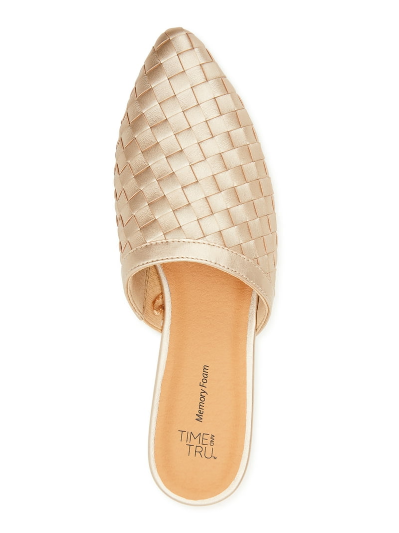 Time and Tru Women's Woven Slip On Mules - Walmart.com