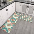 thumbnail image 2 of Pioneer Flower Floral Print Pattern Kitchen Rugs Sets Of 2, Anti Fatigue Non Slip Washable Floor Mats for Kitchen Sink Laundry, 17X30 Inch + 17X47 Inch, 2 of 6