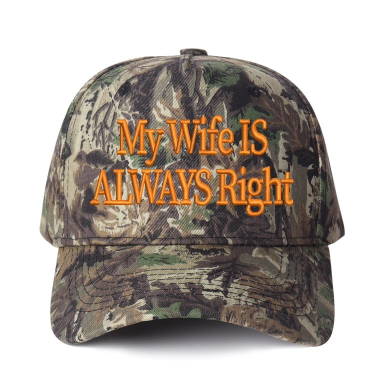 MY WIFE IS ALWAYS RIGHT 3D Embroidered Trucker Hat Funny Marriage