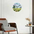 thumbnail image 3 of Battery Operated Analog Wall Clocks Non-Ticking Silent Modern Clock Decorative for Home,Office-Endless Green Field With White Flowers(16inch), 3 of 4