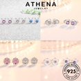 thumbnail image 2 of ATHENA Joyería Original Stud Mujeres Pendientes Moissanite Pearl 925 Diamante Plata M017, 2 of 4