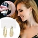 thumbnail image 1 of Pendientes para mujer, regalos para mujer, pendientes ovalados de moda, pendientes de malla metálica, pendientes de malla metálica con media hebilla, anillo dorado, 1 of 5
