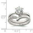 thumbnail image 2 of White Sterling Silver Ring Band with Stones Cubic Zirconia CZ, 2 of 2
