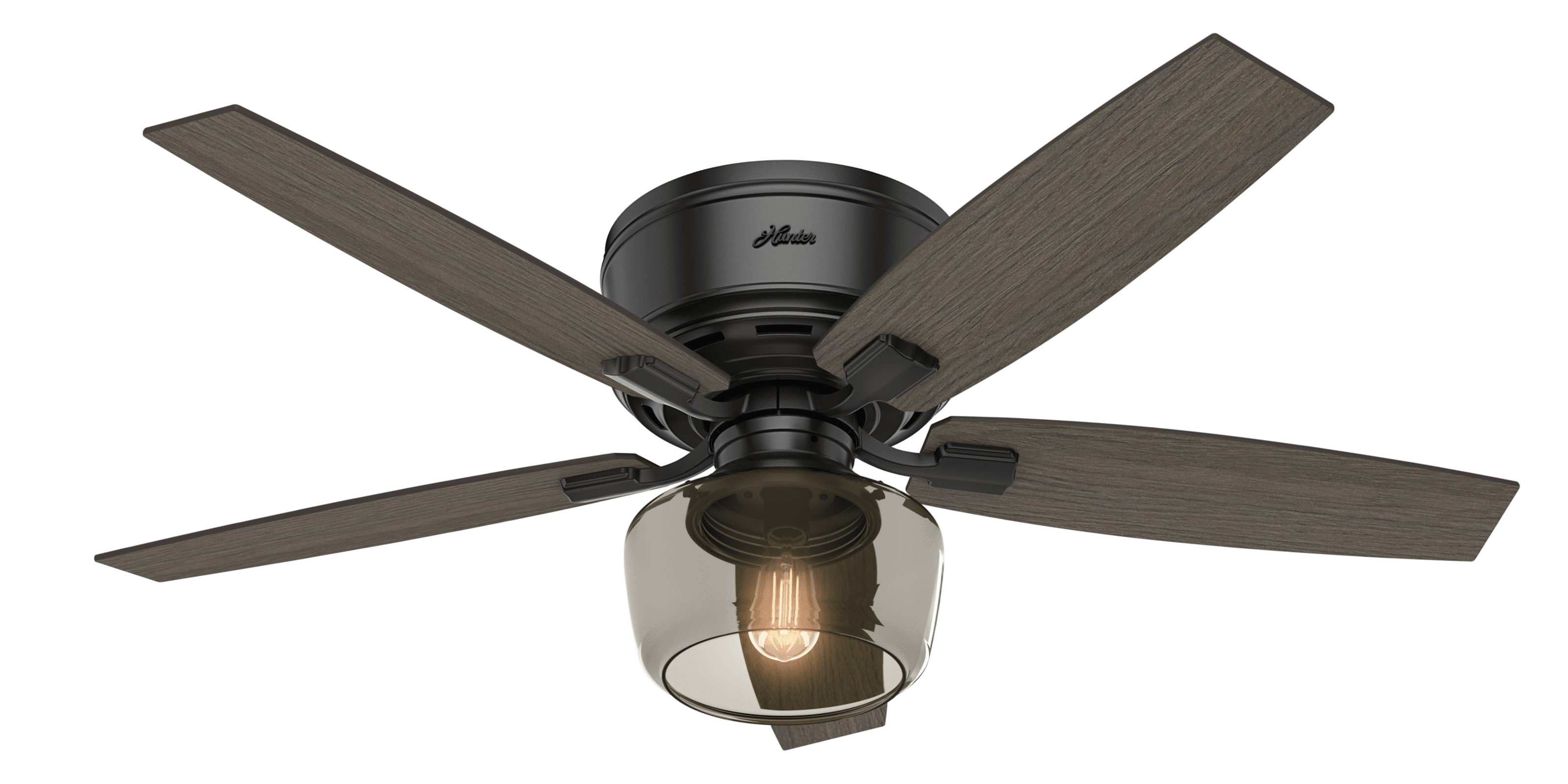 Hunter Bennett Low Profile with Light 52 inch Ceiling Fan  with Remote Control M 