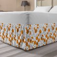 thumbnail image 1 of Peach Bed Skirt, Hand-Drawn Silhouette Juicy Peach Slices Colored with Watercolor Print, Elastic Bedskirt Dust Ruffle Wrap Around for Bedding Decor, 4 Sizes, Brown Orange and White, by Ambesonne, 1 of 2