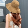 thumbnail image 4 of Sombrero de paja ajustable con circunferencia de 52 a 58 cm para mujer, para exteriores, con lazo grande, para playa y parasol, 4 of 5