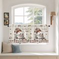 thumbnail image 3 of Coffee Gnomes Tier Curtains, Brown Buffalo Plaid Check Farmhouse Light Filtering Kitchen Curtains, 2Pcs Rod Pocket Half Window Treatments Panels for Sink Cafe Cabinet Camper 27.5x24 Inches, 3 of 9