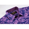 thumbnail image 3 of Men PREMIERE Long Sleeve Button Up Dress Shirt Purple Paisley, 3 of 6