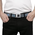thumbnail image 3 of Buckle-Down Belt, Seatbelt Buckle Belt, Holiday Snowflakes Gray Blue, Youth 22 to 32 Inches, 3 of 9