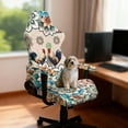thumbnail image 2 of SCRAWLGOD Rooster Bohemian Flower Print Beige Print Gaming Chair Cover with Armrest Cover, Universal Slipcover for Roating Chairs Cozy Gaming Reclining Chair Protectors Set of 4, Patriotic Decor, 2 of 7