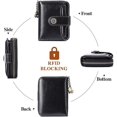 thumbnail image 3 of Billetera negra de mujer Billetera corta de cuero Billetera con bloqueo RFID para mujer Billetera pequeña con cremallera para mujer, 3 of 5