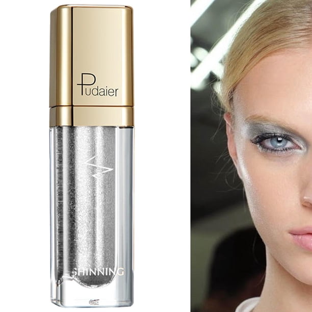 Brillo metálico impermeables Niñas Diamante Lápiz cosmético Magnífico maquillaje Glamour Gift Mujeres 18 - plata shamjiam Sombra de ojos líquidos