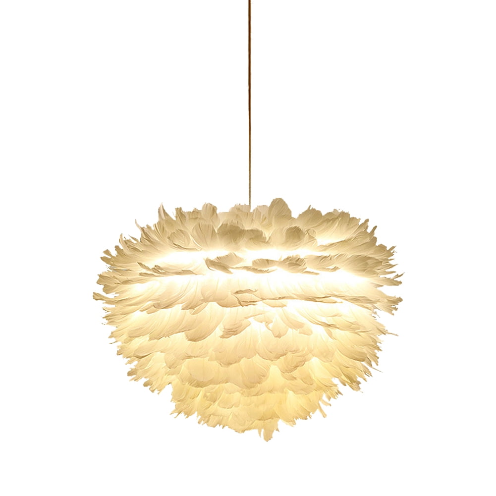 white feather ceiling light