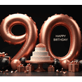 thumbnail image 3 of Elegant 90th Birthday Backdrop Banner with Rose Gold Elements, Birthday Party Decorations, Photography Props, Ideal for Celebrations and Memory Making, 3 of 3