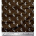 thumbnail image 1 of Soimoi Brown Cotton Duck Fabric Rose Leaves Print Fabric by Yard 44 Inch Wide, 1 of 3