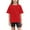 Red, variant on yillto Girls Summer 2 Piece Outfits Kids Oversized T Shirts and Yoga Shorts Clothing Sets 5-15 Years