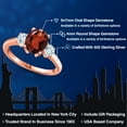 thumbnail image 2 of Gem Stone King 18K Rose Gold Plated Silver Red Garnet and Sky Blue Aquamarine Engagement Ring for Women | 2.63 Cttw | Oval 9X7MM | Gemstone January Birthstone | Size 9, 2 of 6