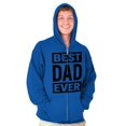 thumbnail image 3 of Cool Best Dad Ever Father's Day Men's Big & Tall Graphic Zip Up Hoodie Brisco Brands 5X, 3 of 5