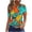 Green, variant on Sustainable Women's Short Sleeve Tops Leaf Print Crew Neck Short Sleeve T-Shirt, Oversized Loose Fit Casual Summer Tops for Women Daily Wear Blue,M