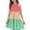 Green, variant on Girls Dresses Sleeveless Color Block Summer Casual Skater Swing A-Line Midi Length Blue Dress Size 3-4 Y