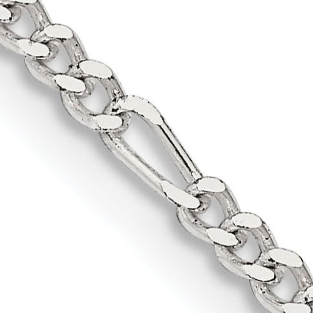 925 Sterling Silver 2.25mm Figaro Chain Necklace Pendant Charm
