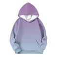 thumbnail image 4 of Hoodies for Girls & Boys Fleece Lined Pullover Long Sleeve Sweatshirts Size 5-15 Teens Trendy Gradient Printed Thermal Warm Athletic Tops with Pocket, 4 of 5